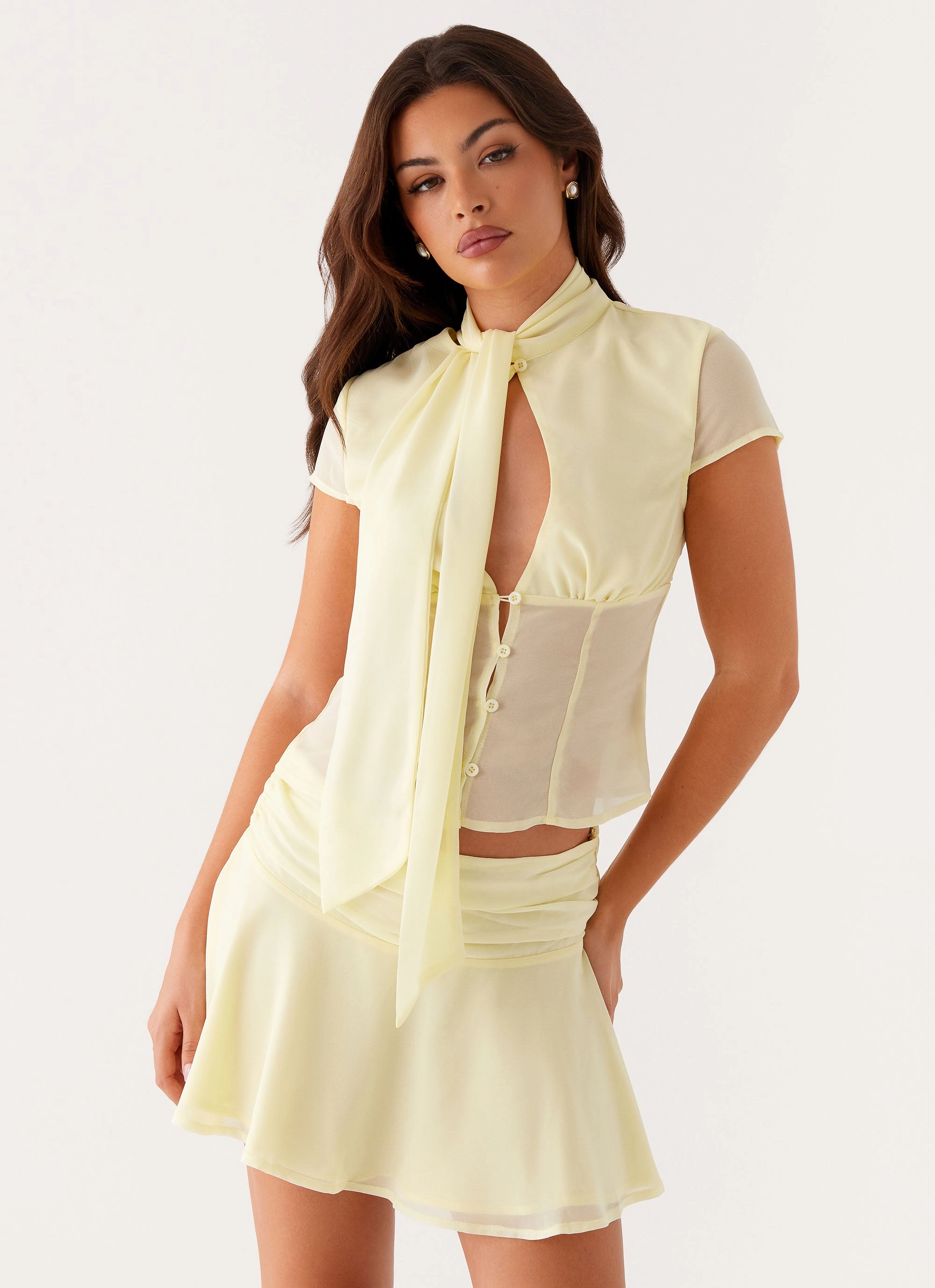 Bright-colored piece Colby Mini Skirt - Lemon