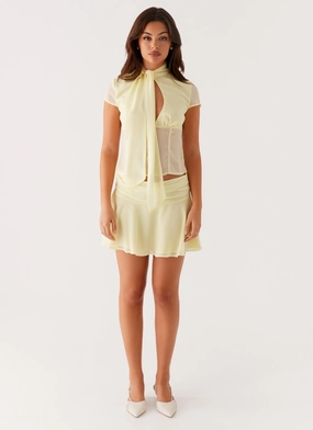 cut out Tall Fit Colby Mini Skirt - Lemon