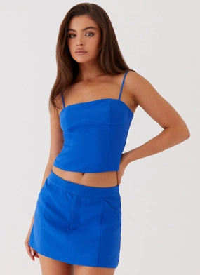 Eliana Crop Top - Cobalt Casual Layers Bold colors