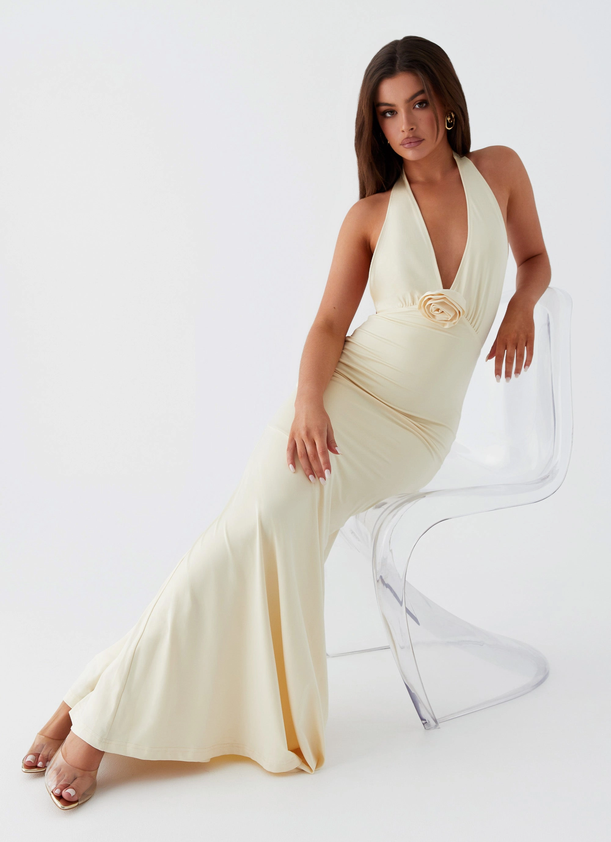 monochrome Eliza Rose Maxi Dress - Yellow