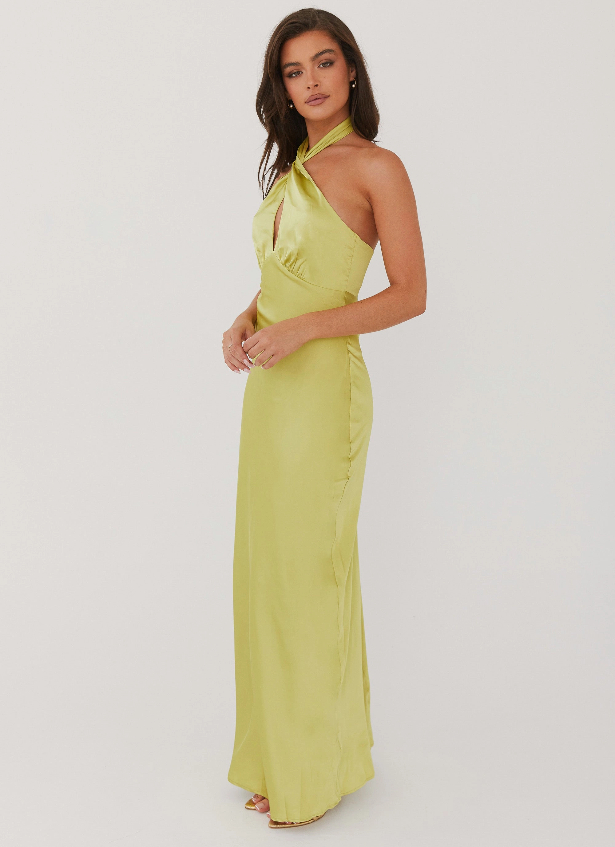 Smart and Sleek Elowen Maxi Dress - Chartreuse