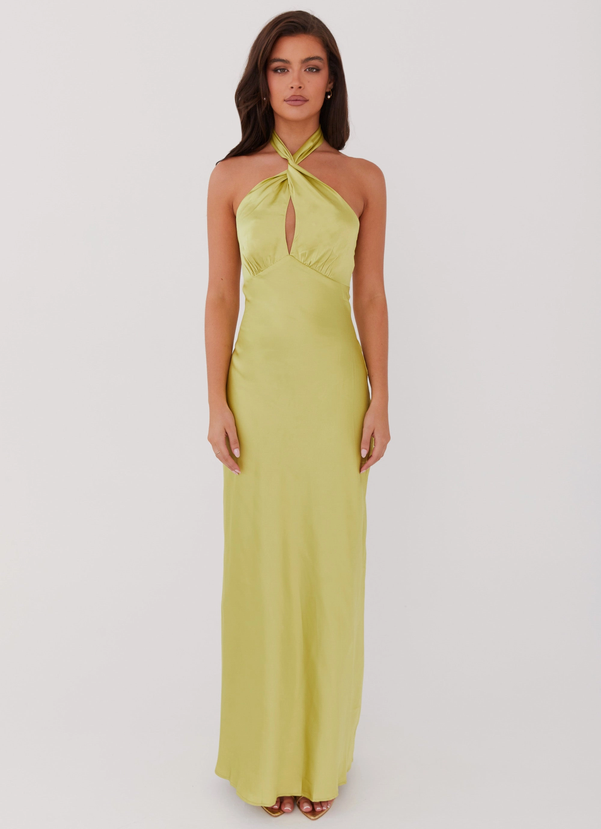 Elowen Maxi Dress - Chartreuse Gentle Look Lightweight Fabric