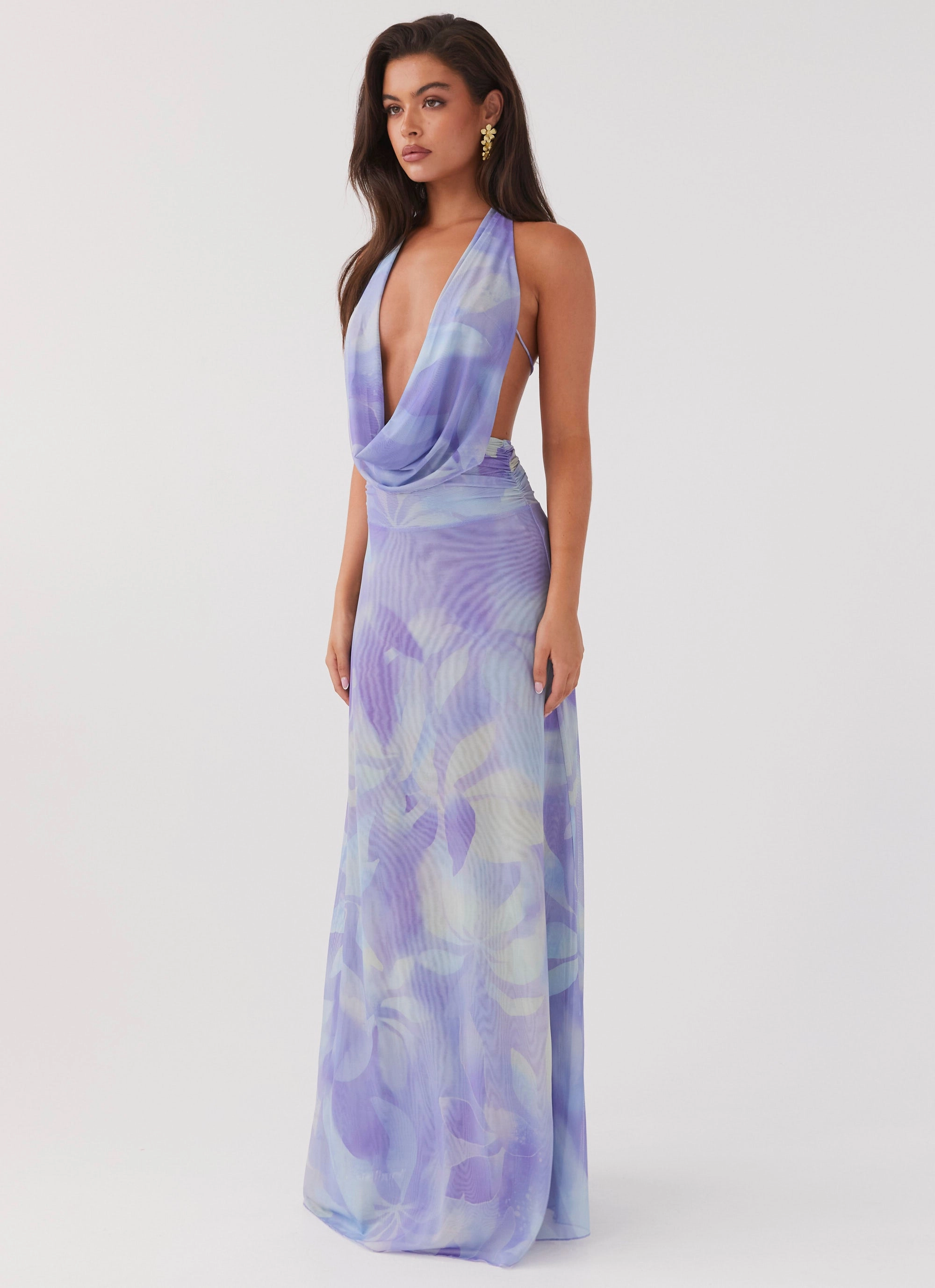 Elysia Mesh Maxi Dress - Purple Rain Business casual