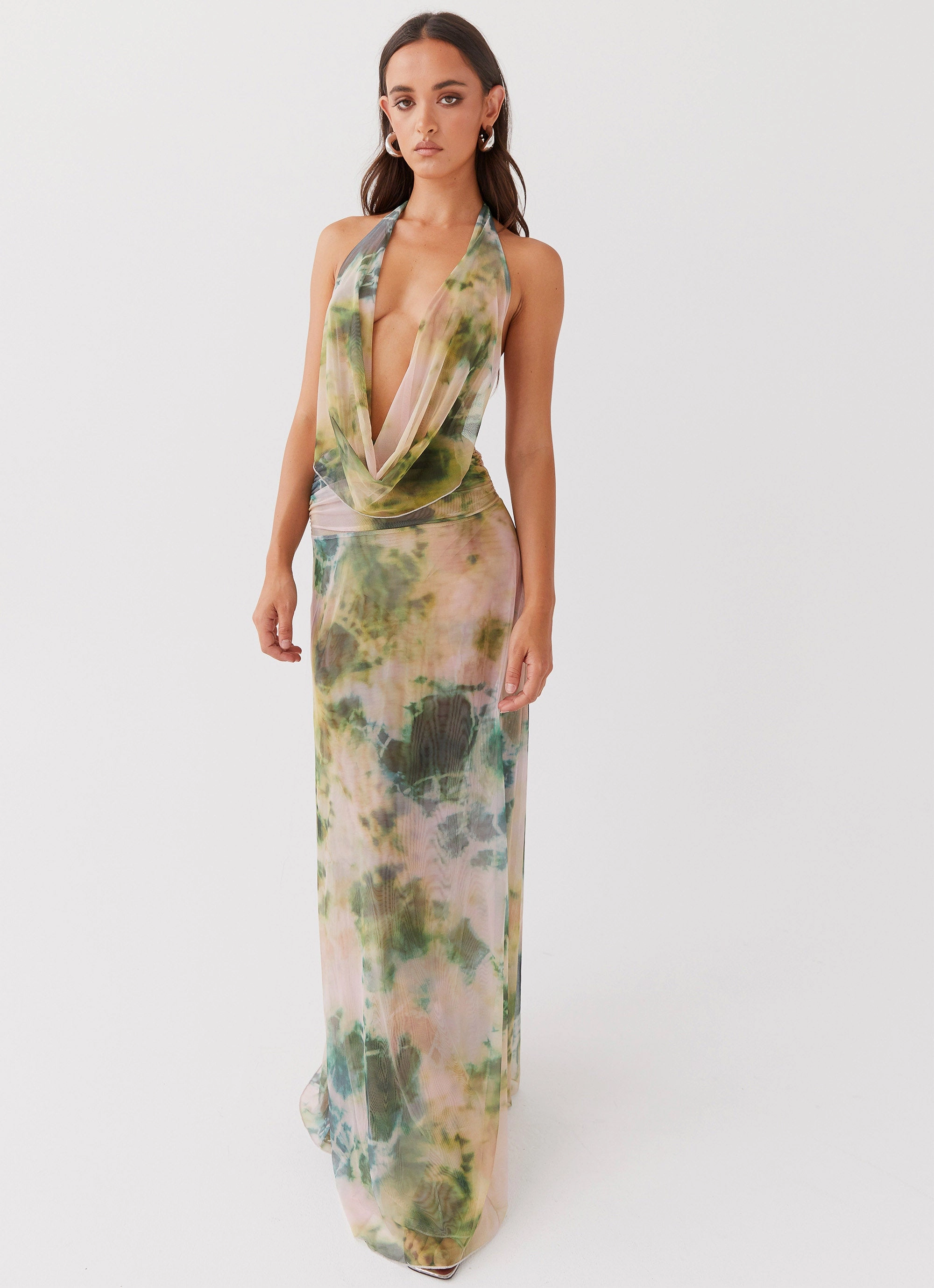 Classic Tailoring Classic Flow Elysia Mesh Maxi Dress - Rainforest