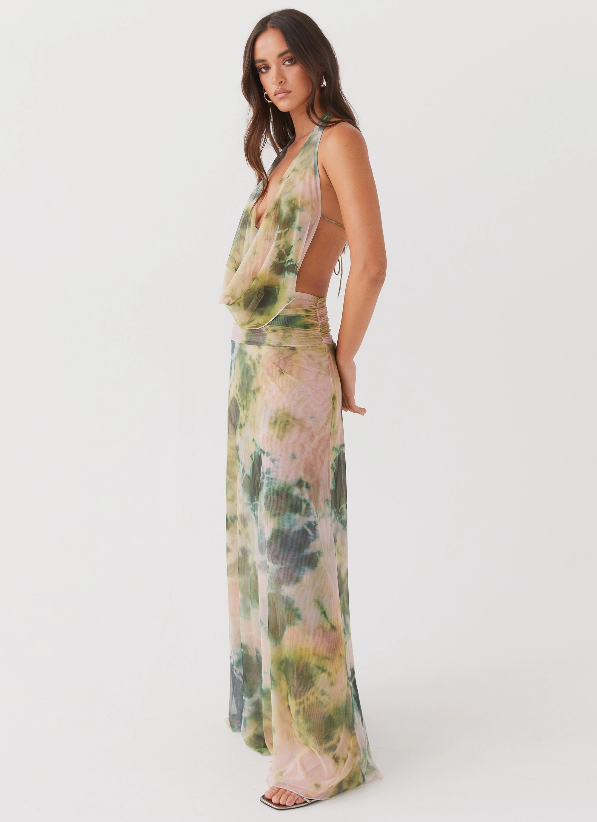 Cool Texture Pure Stitch Elysia Mesh Maxi Dress - Rainforest
