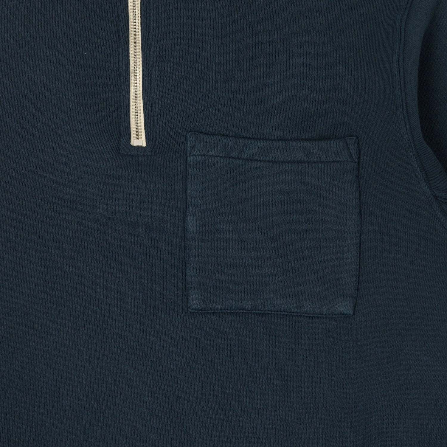 Merz b. Schwanen 'Good Basics' Quarter Zip Sweatshirt - Denim Blue Daily Minimal Minimalist Look