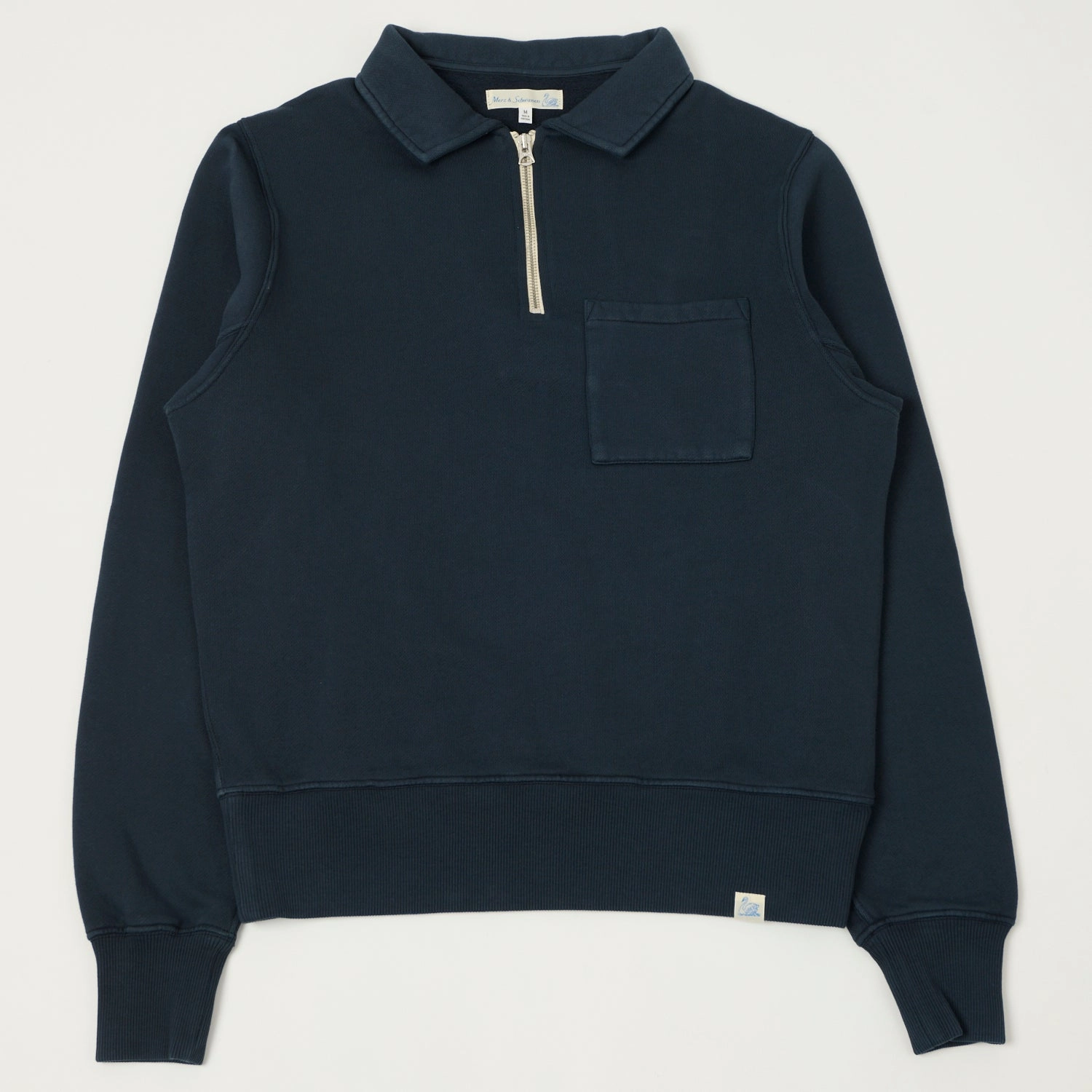 City Cool Merz b. Schwanen 'Good Basics' Quarter Zip Sweatshirt - Denim Blue