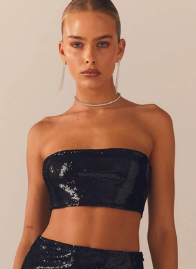 Emma Sequin Bustier - Black Influencer-Style Year Rounder