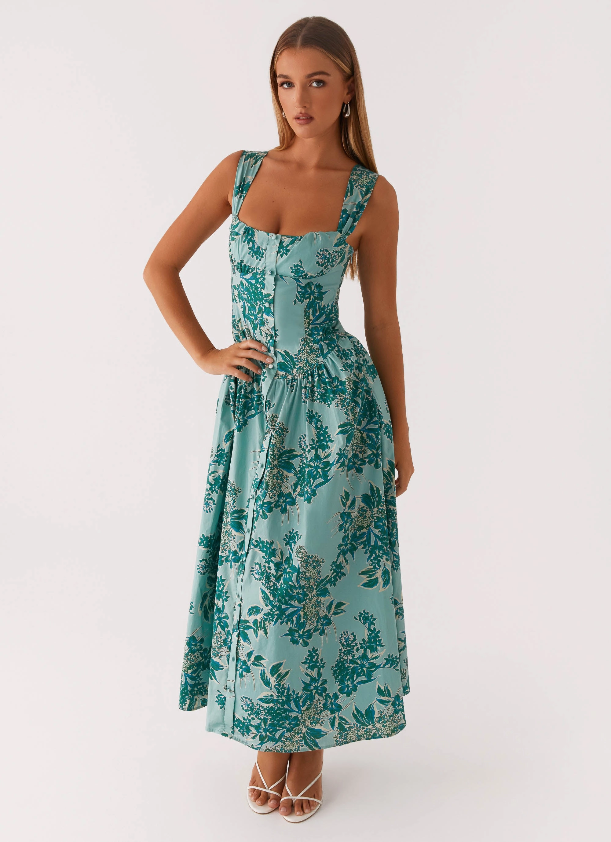 Emmalina Midi Dress - Cloud Nine Floral Bold colors