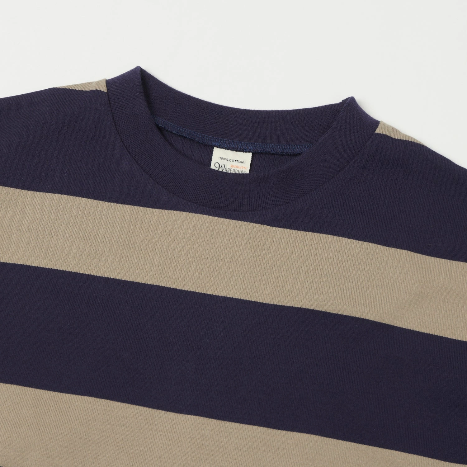Warehouse & Co 4089 Border Stripe T-Shirt - Navy/Grey Everyday Look Wear Timeless Look Wear