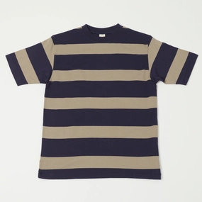 Basic Wear Warehouse & Co 4089 Border Stripe T-Shirt - Navy/Grey
