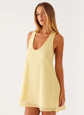 Industry Mini Dress - Pastel Yellow Balanced Tone Sophisticated Look