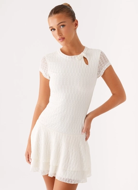 Esty Mini Dress - Ivory Daywear Fit Tailored Mood