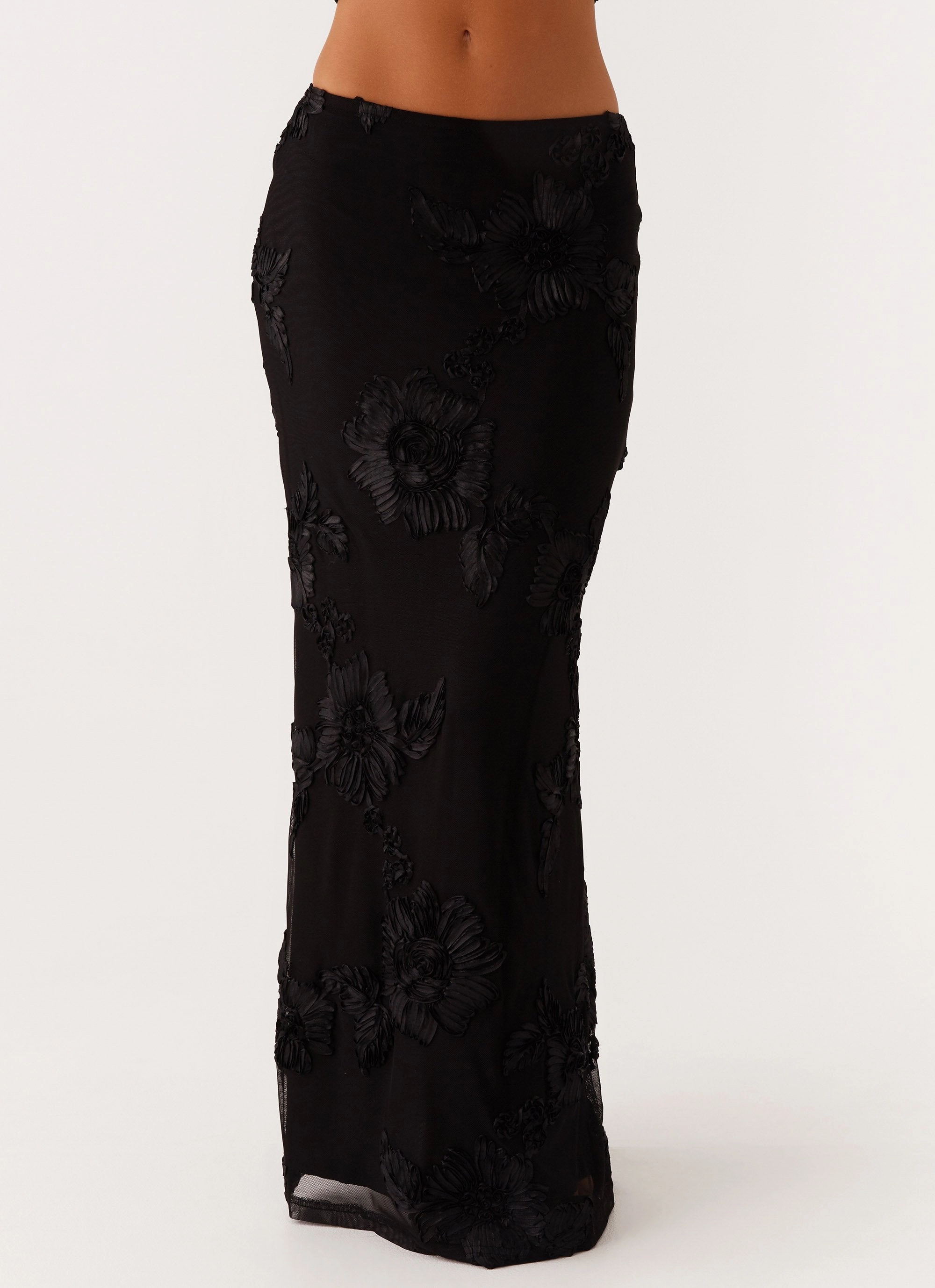 Radiate Maxi Skirt - Black StretchableKnit