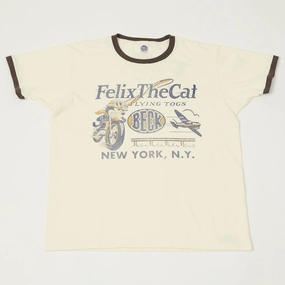 TOYS McCOY Felix The Cat 'Beck' Johnny Ringer T-Shirt - Off White Cross Grain Knit Men's masculinity
