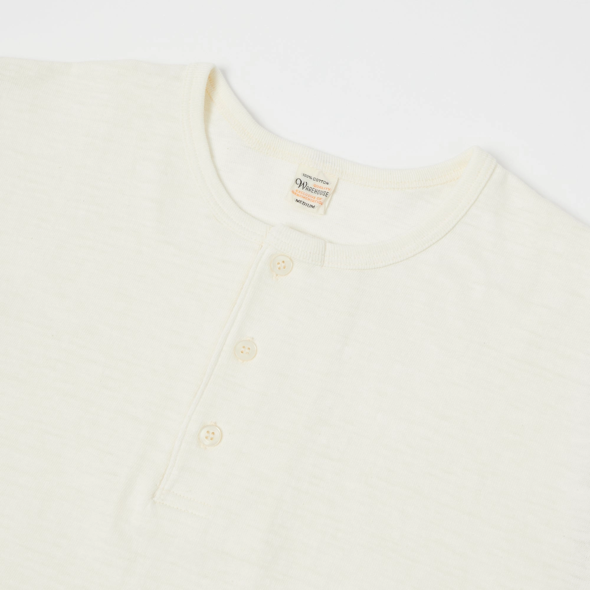 Eco Friendly Production Warehouse & Co 4058 Baseball Henley - Cream/Bordeaux