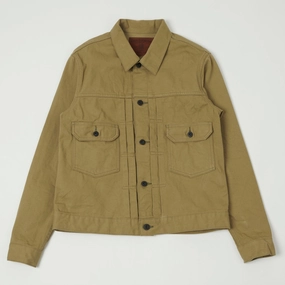 ONI Denim 02517-BRD 'British Drill' Type-II Denim Jacket - Tan One Wash Anti Static Finish Stretchable Panels