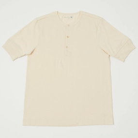 BreathableFabric Informal charm Merz b. Schwanen 207 Short Sleeve Henley - Nature