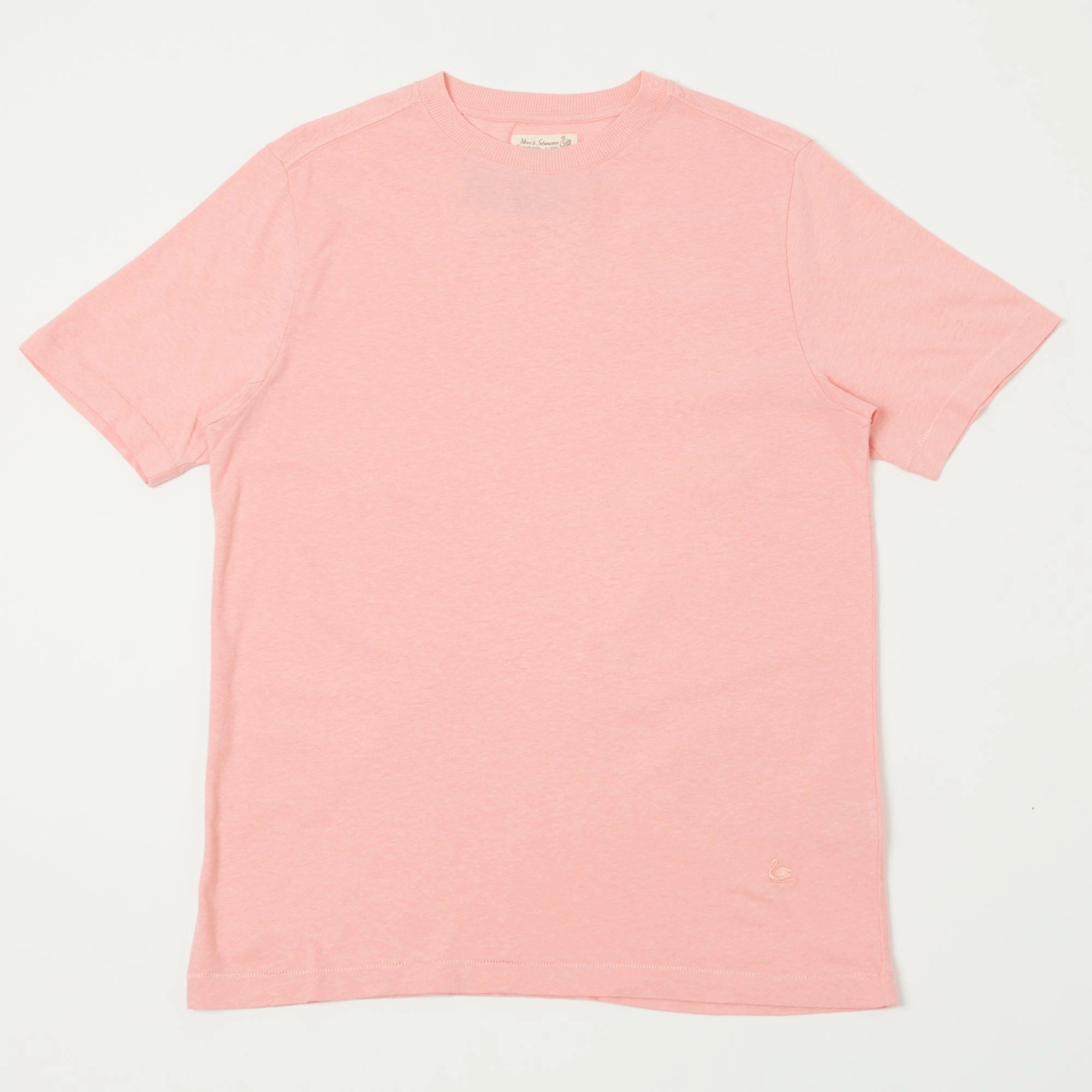 Garment Dyed Finish Circular Knit Design Merz b. Schwanen 'Good Basics' Plant Based Unisex Tee - Peach
