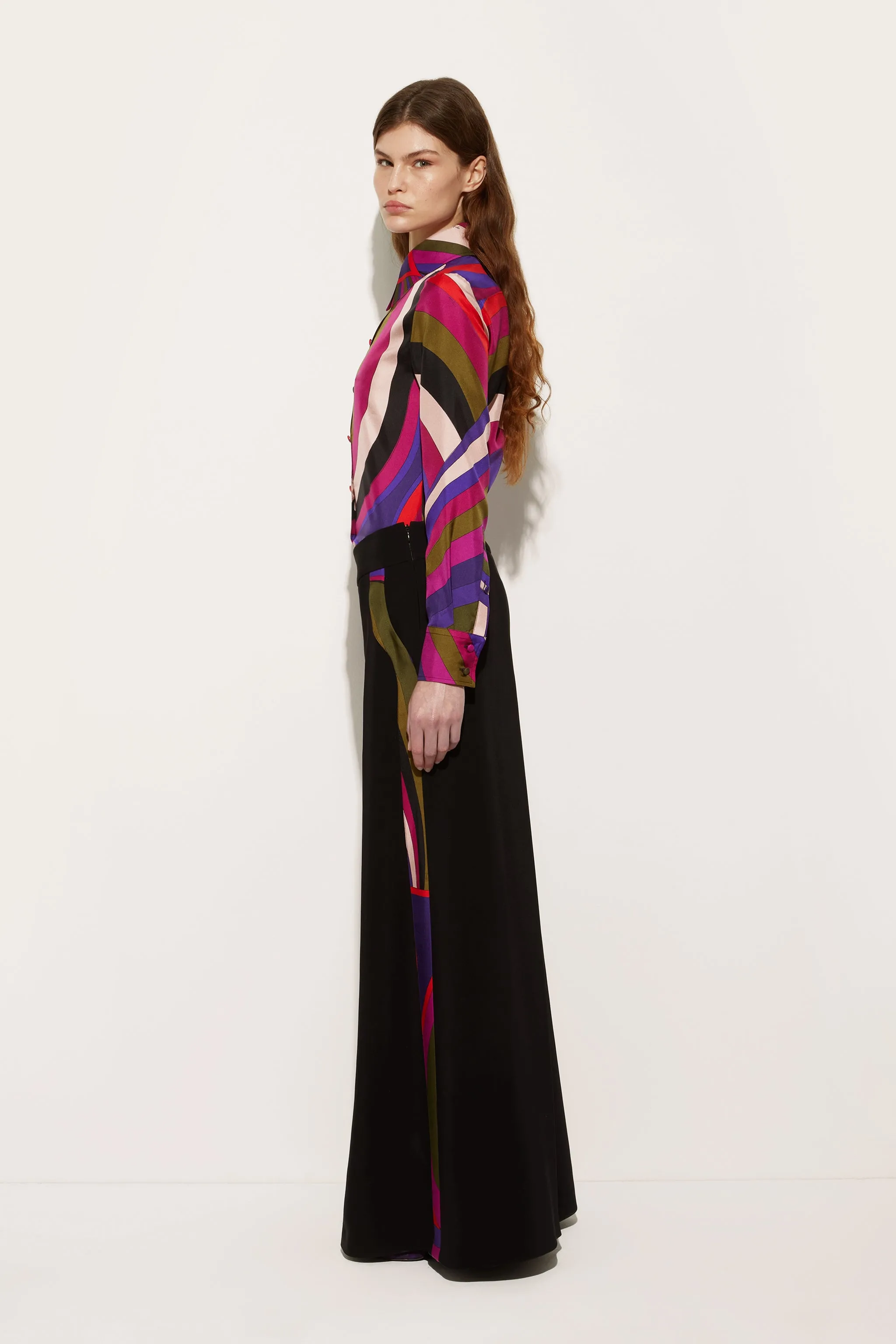 Breathable Cotton Iride Print Silk Twill Shirt