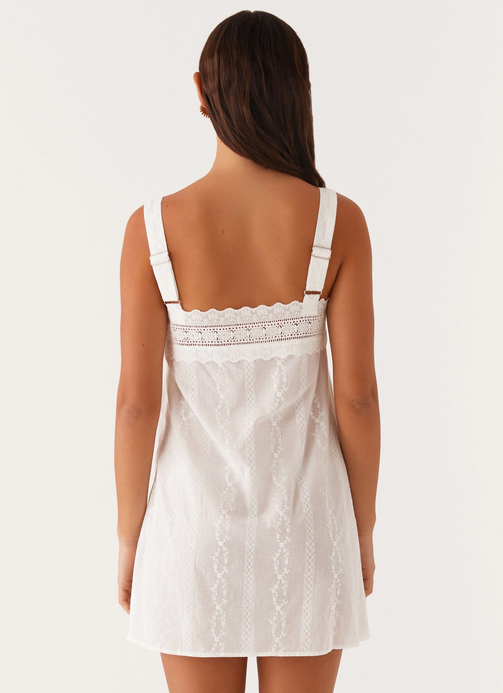 Calla Broderie Mini Dress - White Trendy Tailoring