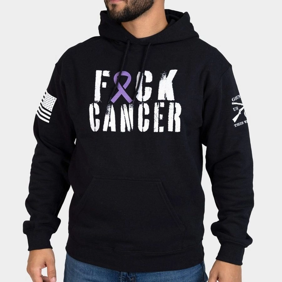 F*ck All Cancer Hoodie - Black product eco friendliness level Trendy Essentials