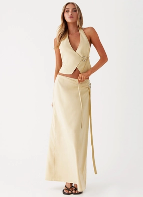 Azura Maxi Skirt - Yellow Timeless Shape