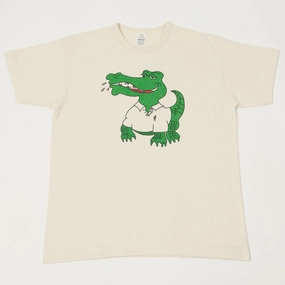Warehouse & Co 4064 'Crocodile' T-Shirt - Cream Performance Stretch