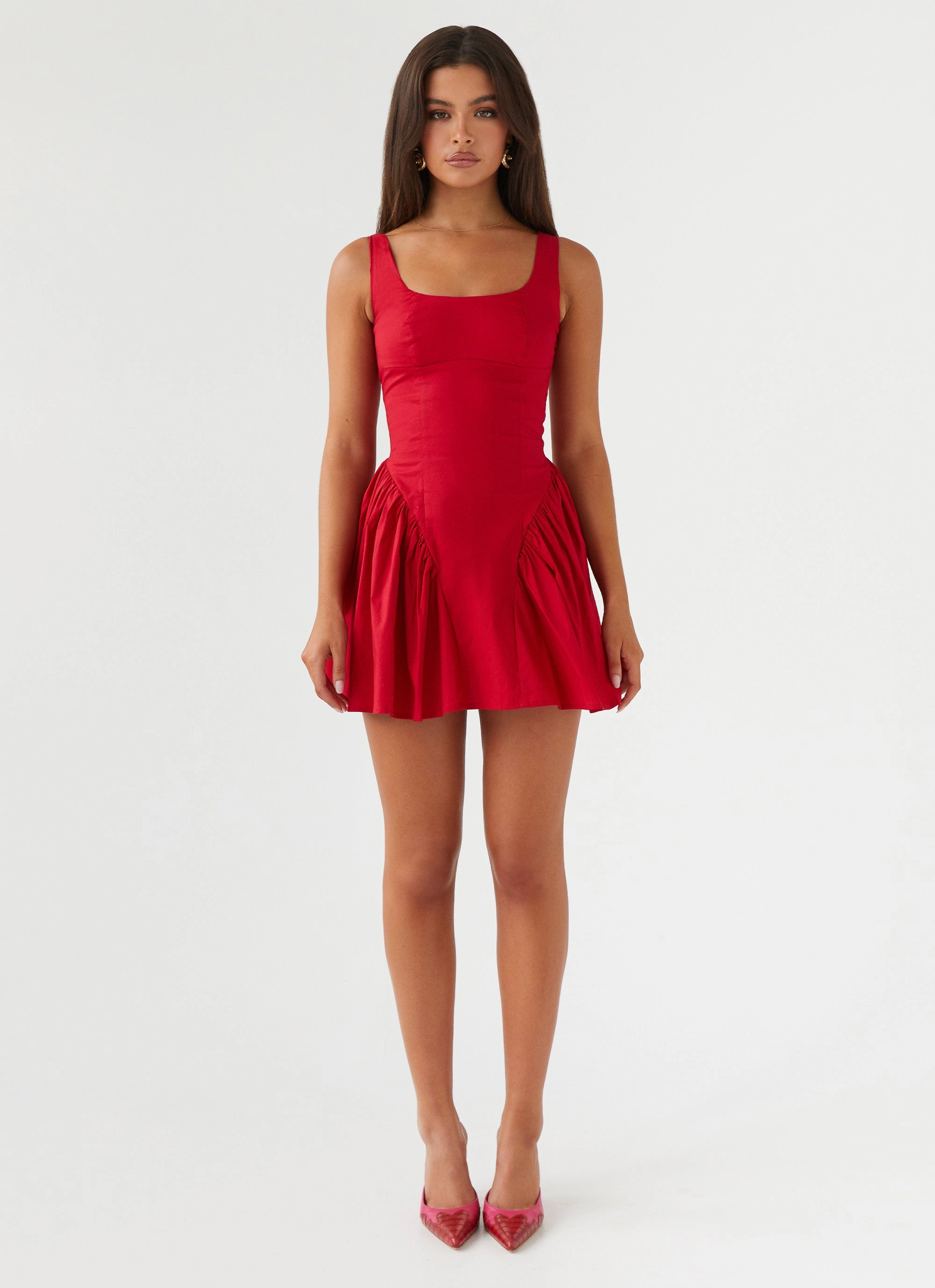 Sassy Soiree Corset Mini Dress - Red Trend Smart