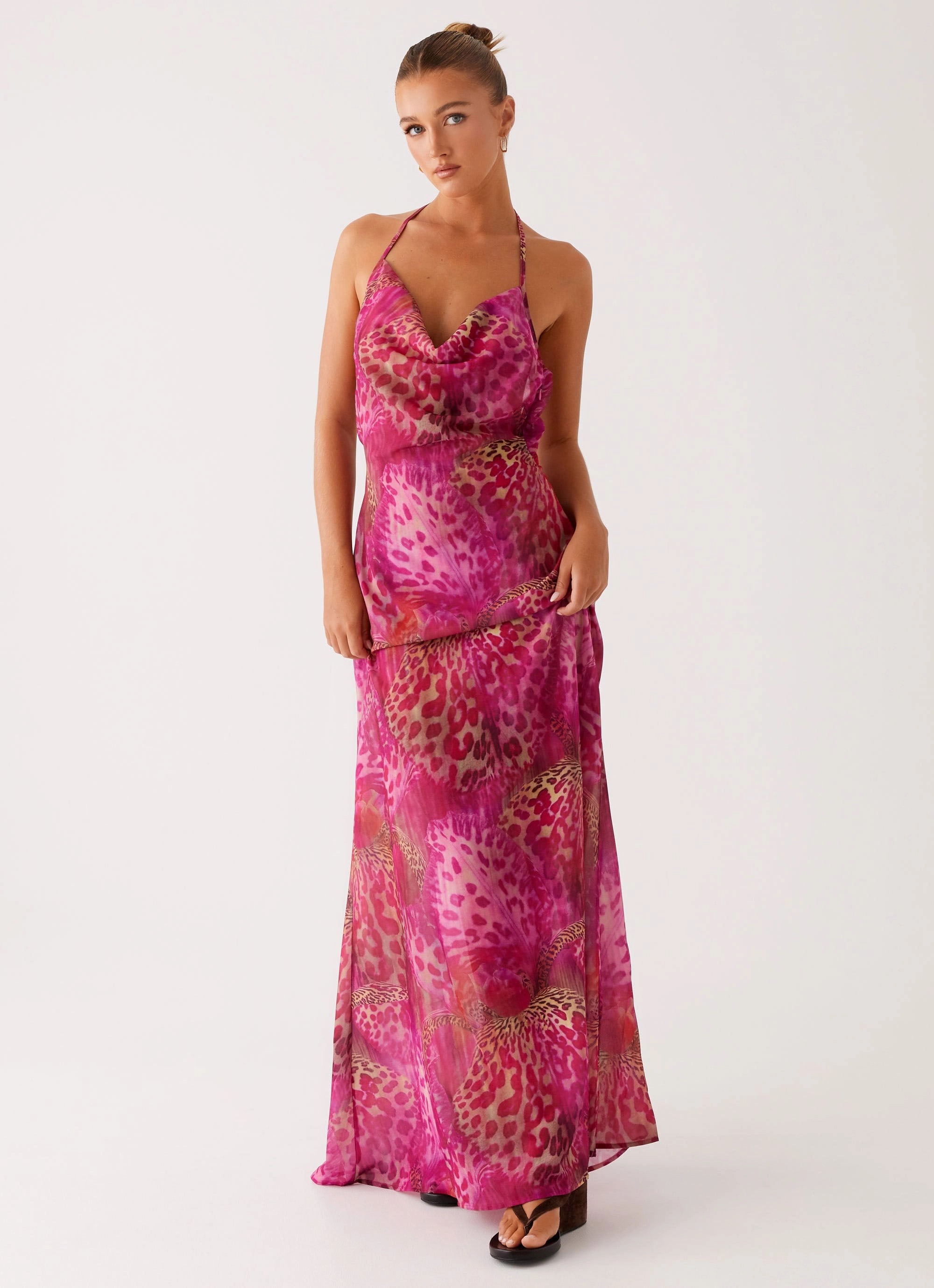 Trendy Appeal Effortless Touch Fantasy Maxi Dress - Lavender Lagoon
