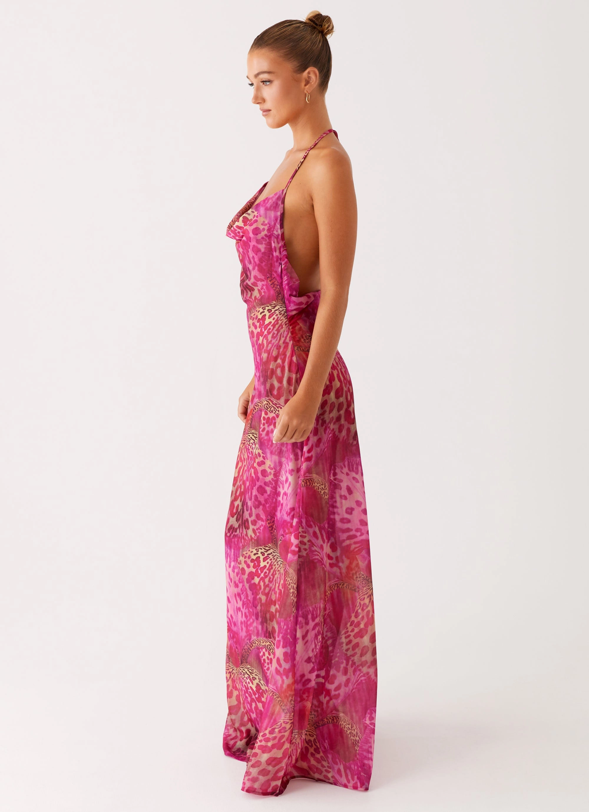 Perfect Style Wear High Hemline Fantasy Maxi Dress - Lavender Lagoon