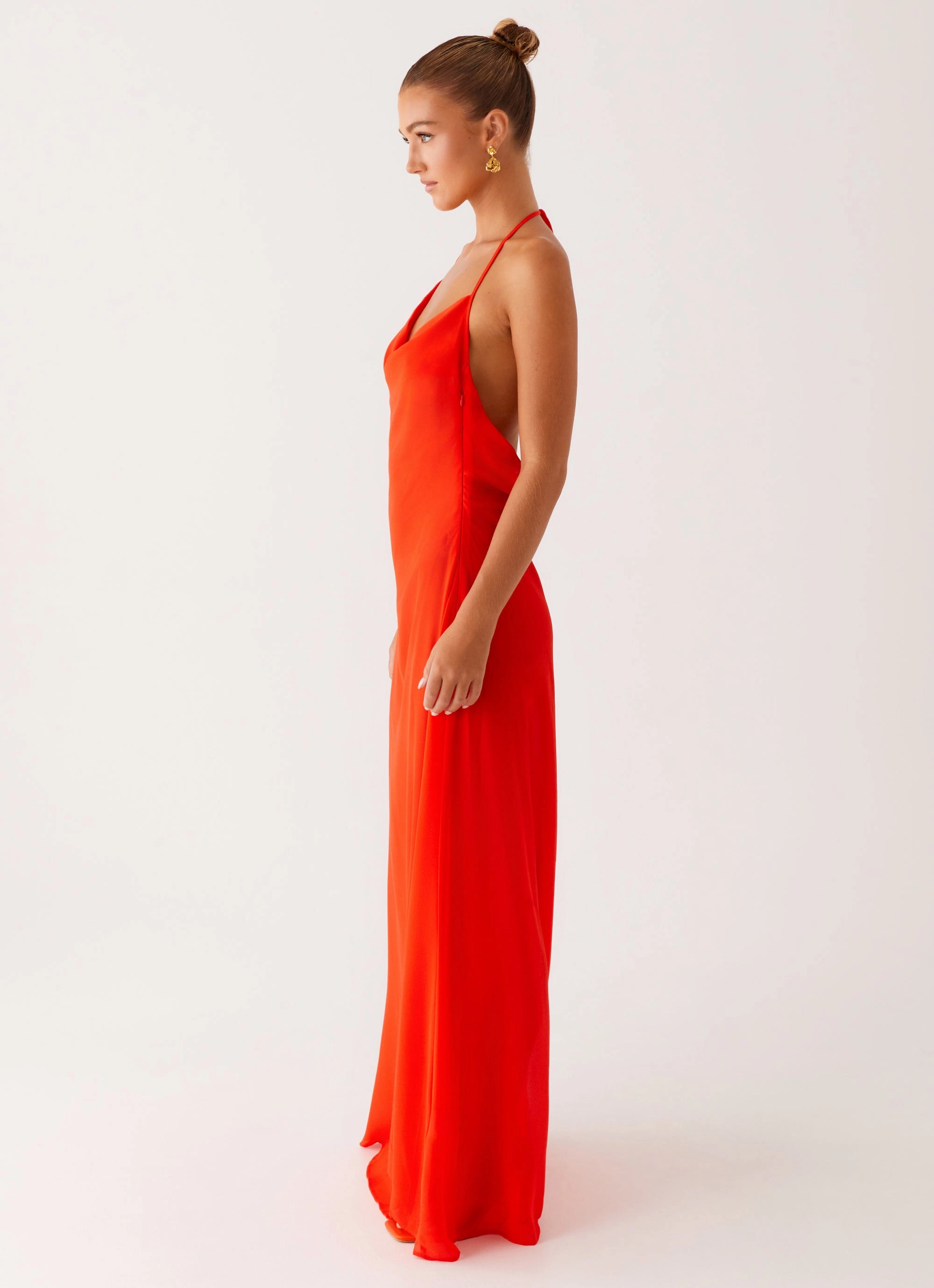 Fantasy Maxi Dress - Orange Soft Pleats