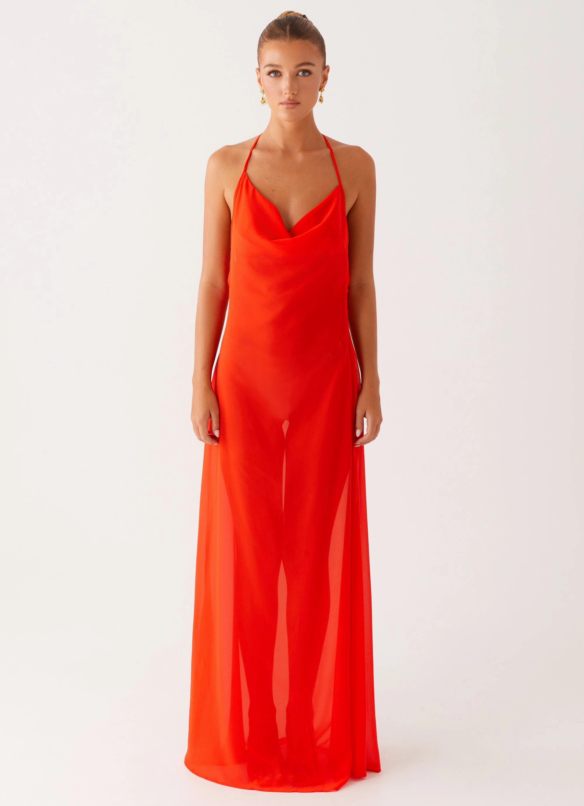 Modern Soft Fantasy Maxi Dress - Orange