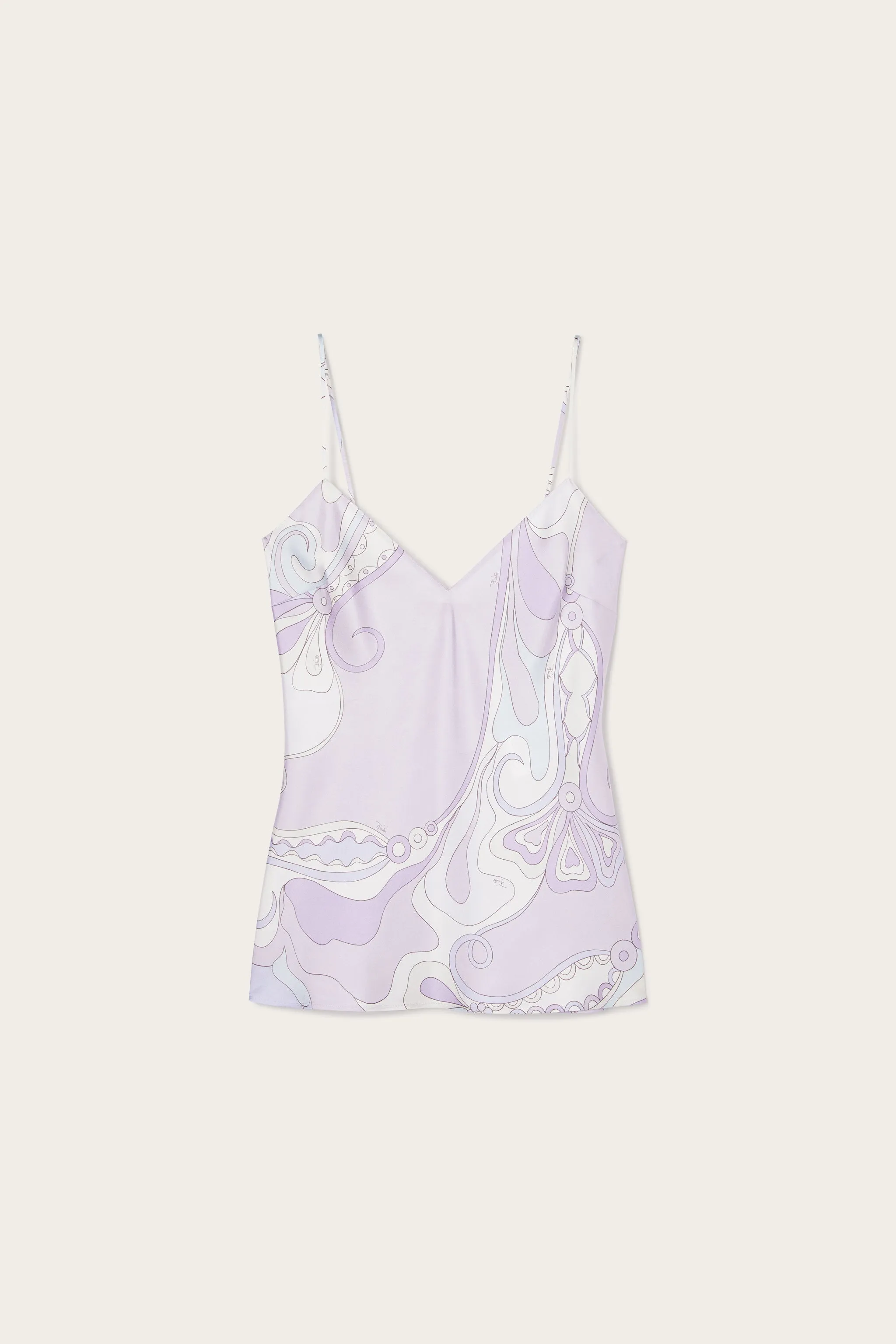Orchidee Print Silk Top Embroidered Logo Must-Have Item