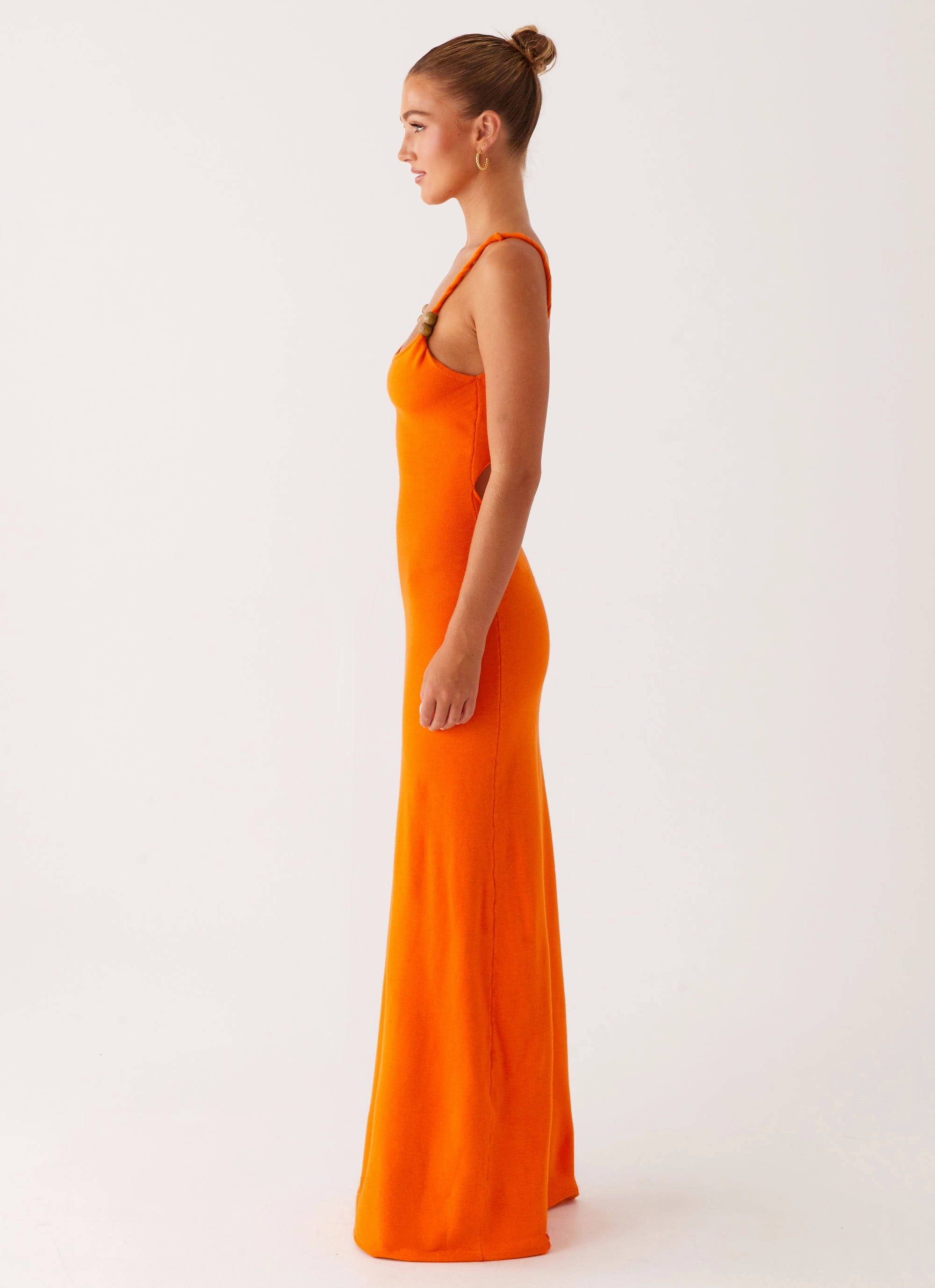 Elaina Knit Maxi Dress - Orange Perfect Layering
