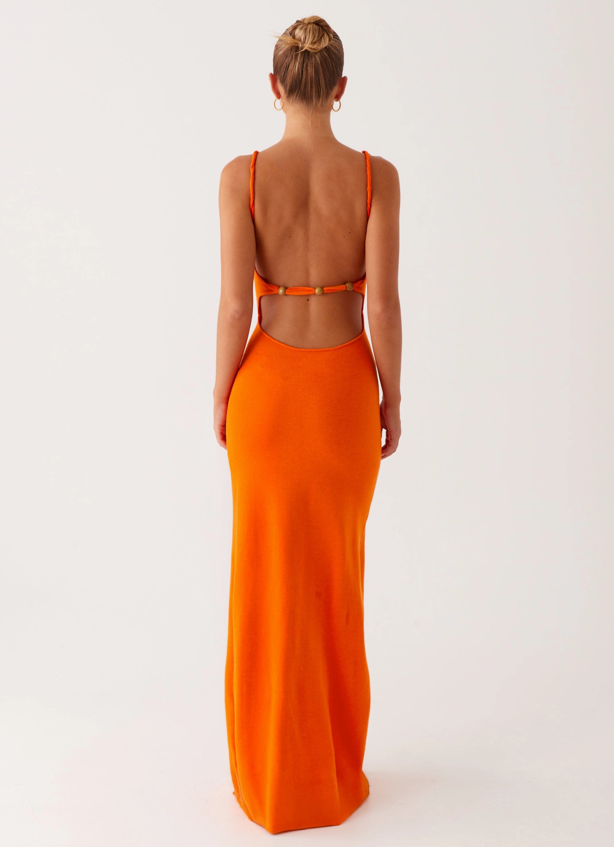 Bare Glow Eco Friendly Elaina Knit Maxi Dress - Orange