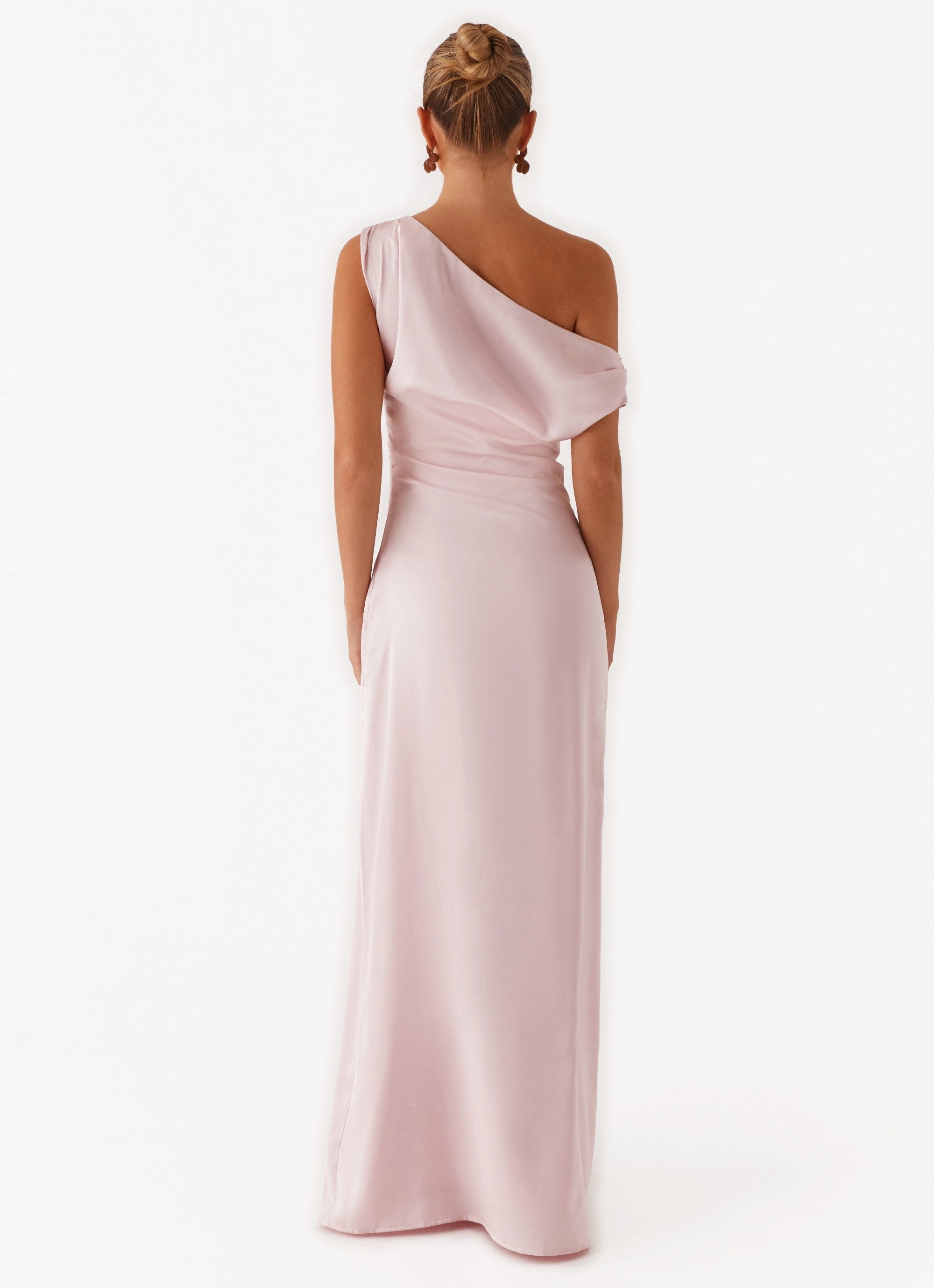 Heart Of Glass Satin Maxi Dress - Pink Premium Material Relax Layers