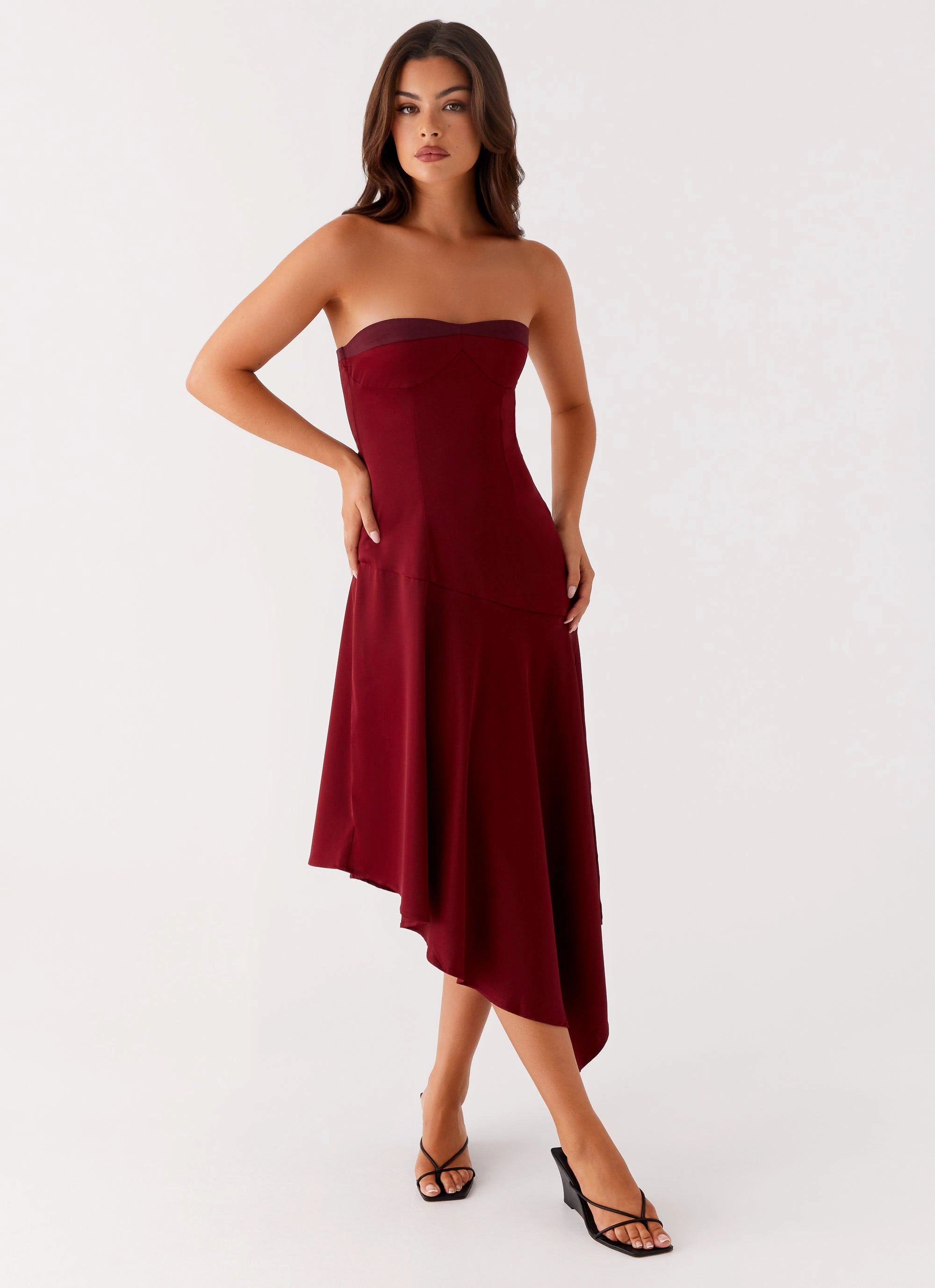 Matisse Midi Dress - Red Draped Layer