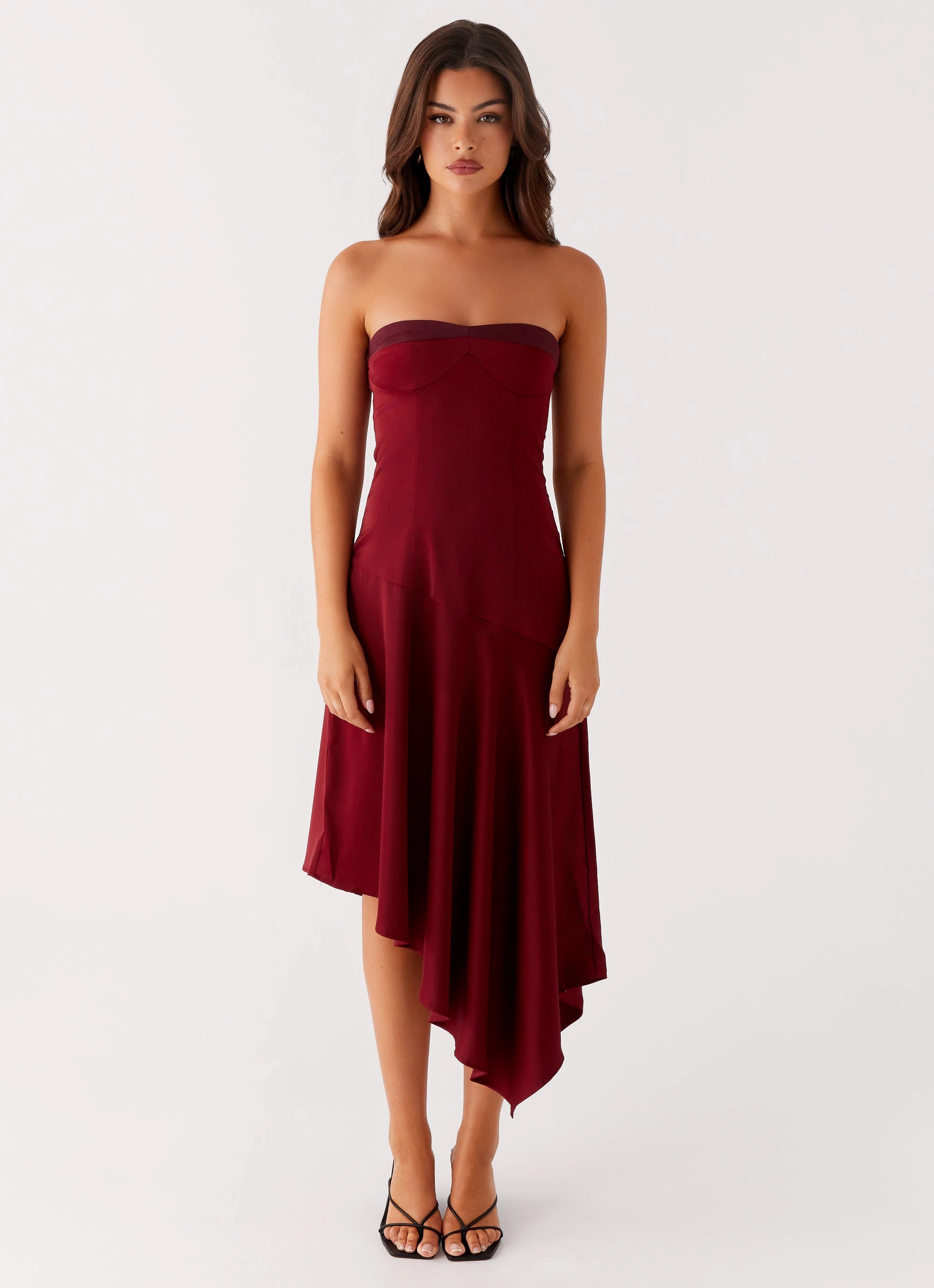 Rose Flush Fall Silhouette Matisse Midi Dress - Red