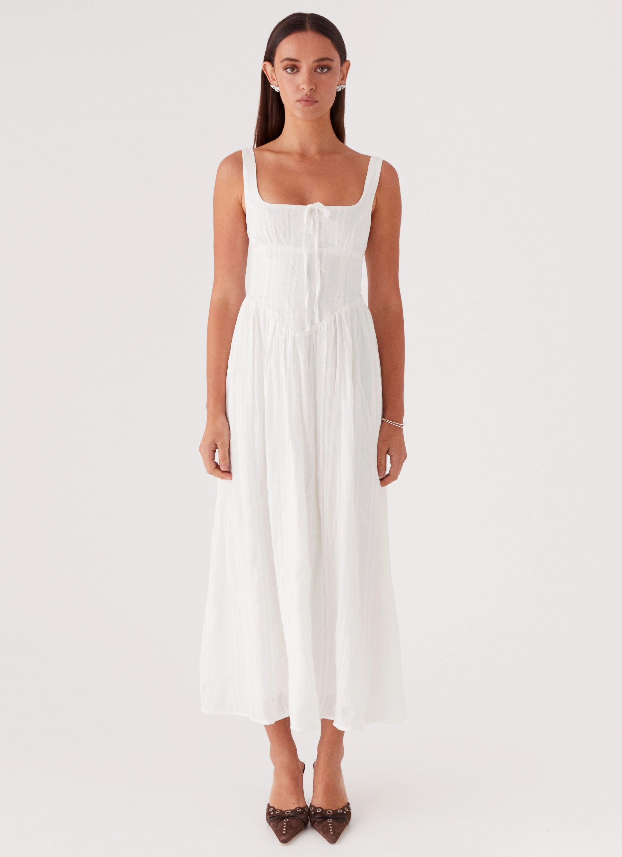 Subtle Flex Pascuelle Midi Dress - White