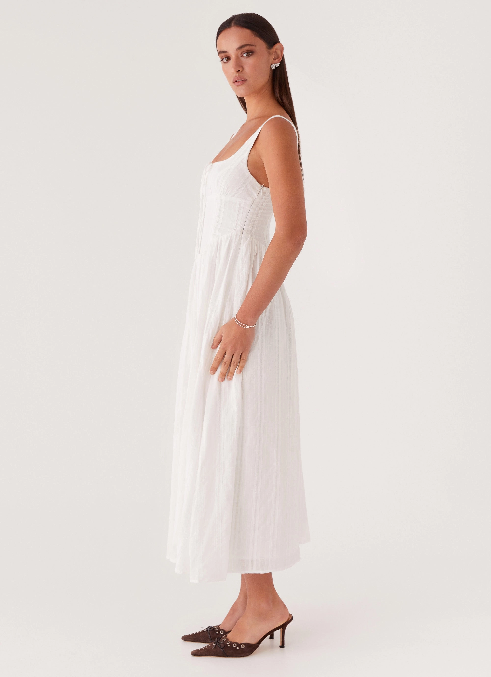 NonChafeSeams Pascuelle Midi Dress - White