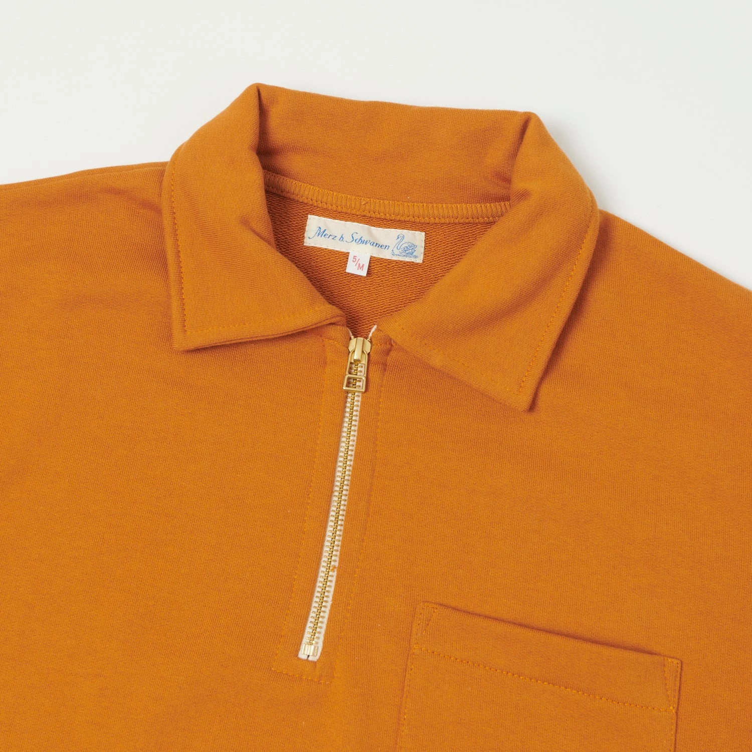 Street Relaxed Wool Merz b. Schwanen 342Z Half Zip Sweatshirt - Desert Sun