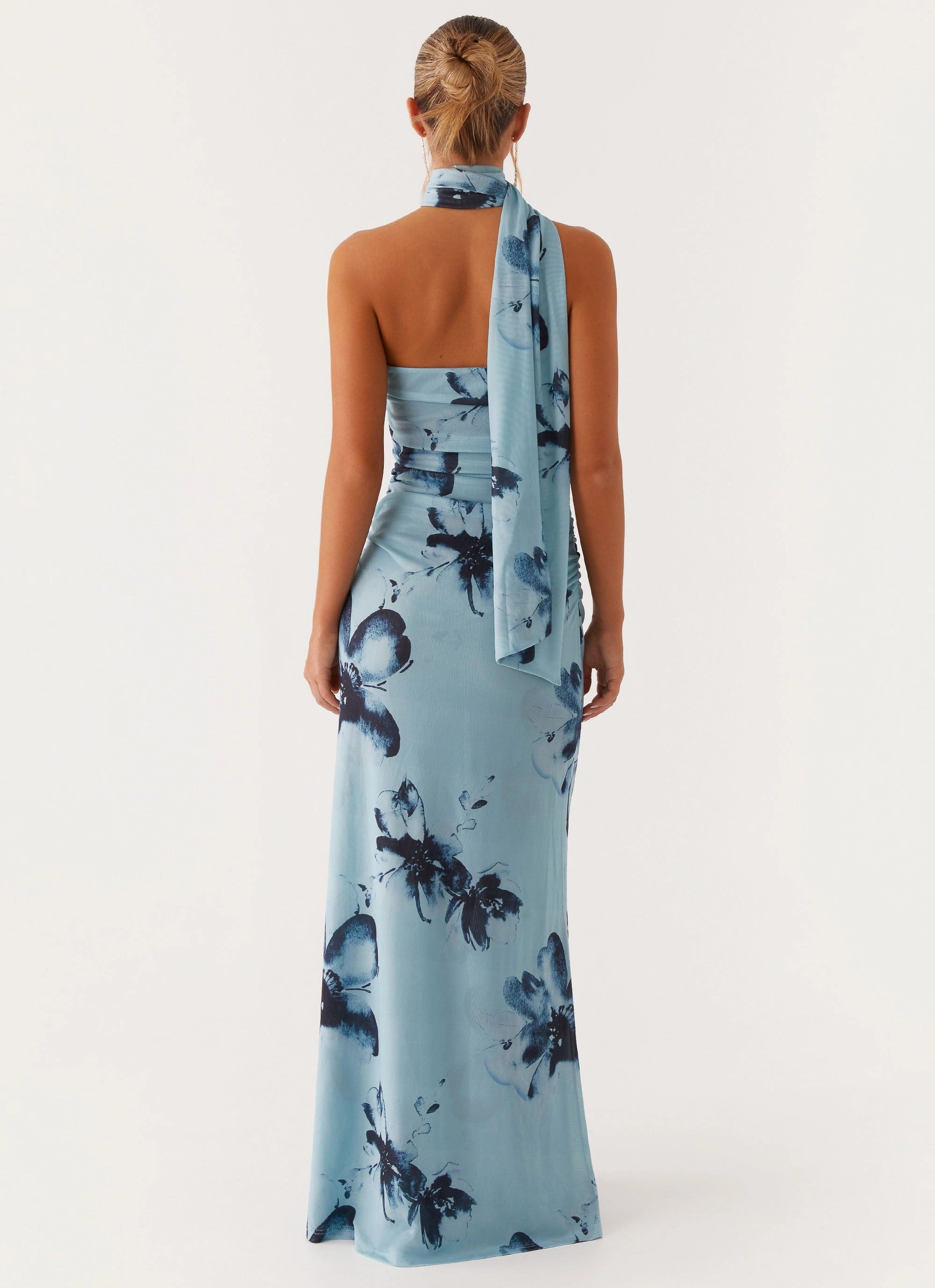 Easy and Effortless Songbird Maxi Dress - Blue Black Floral