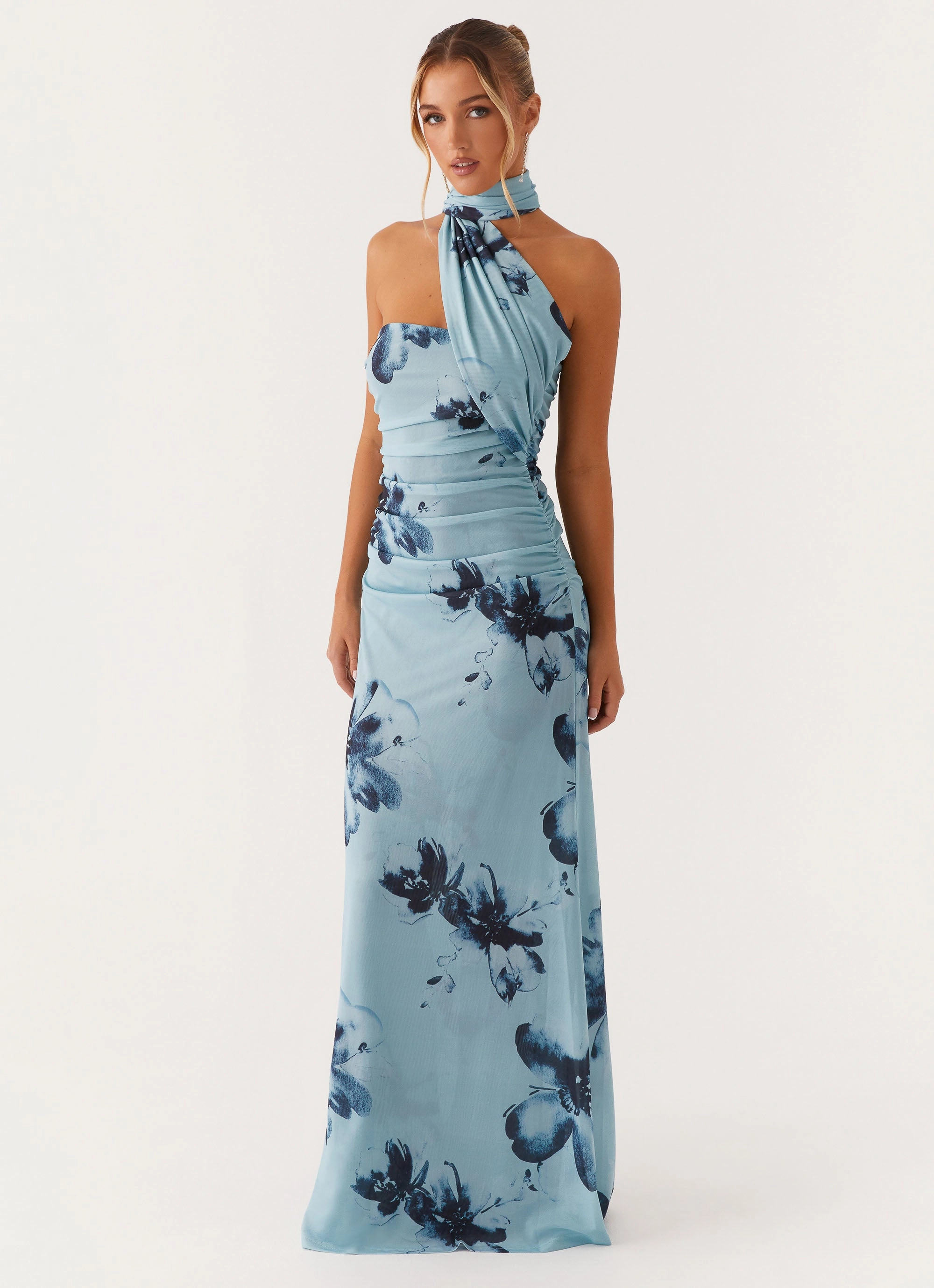 Relaxed Fit Songbird Maxi Dress - Blue Black Floral