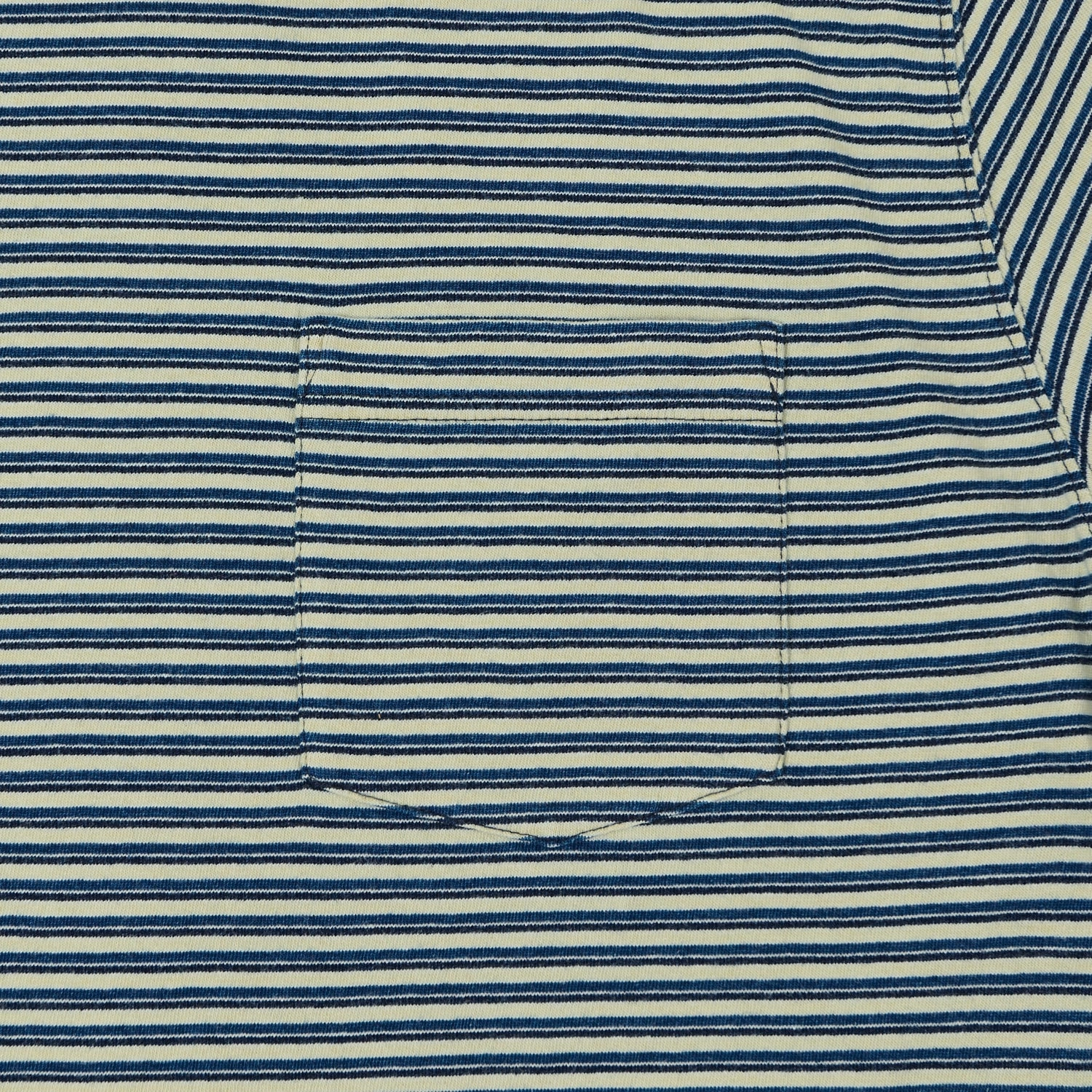 Beams Plus Stripe Pocket T-Shirt - Indigo/Off White No-Fuss Design