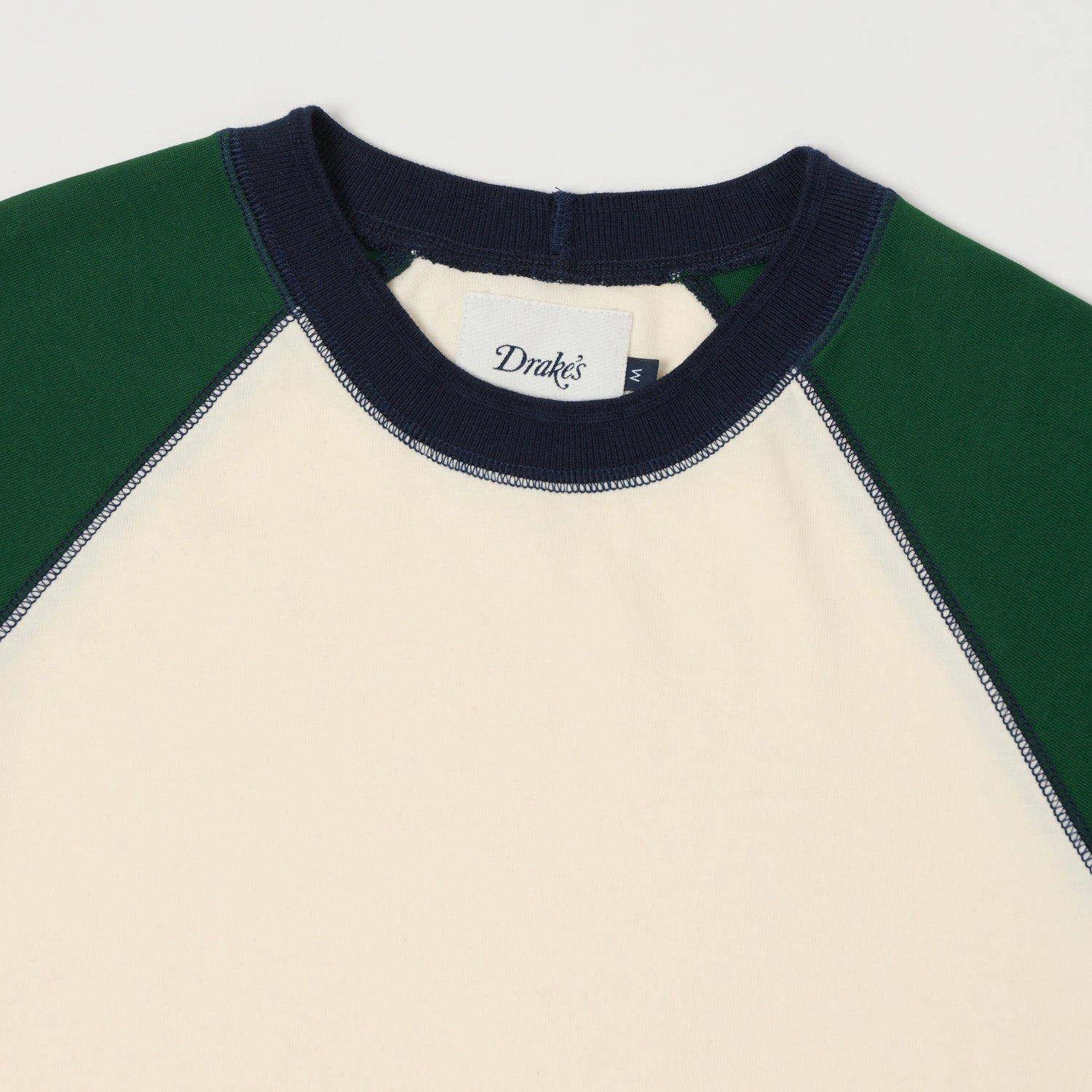 Trendy Comfort Drake's Raglan Sleeve Hiking Tee - Ecru/Green