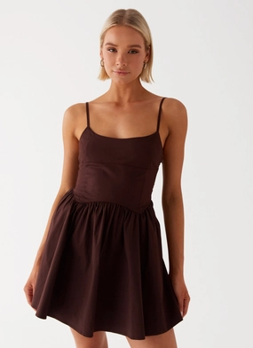 Tesoro Mio Mini Dress - Chocolate Comfy Wear Fall Tone