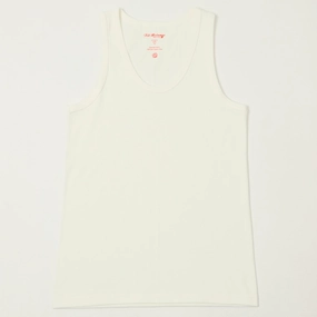 FilMelange 'Ryan' Organic Cotton Rib Vest - White Chic Look Anti Pill Surface