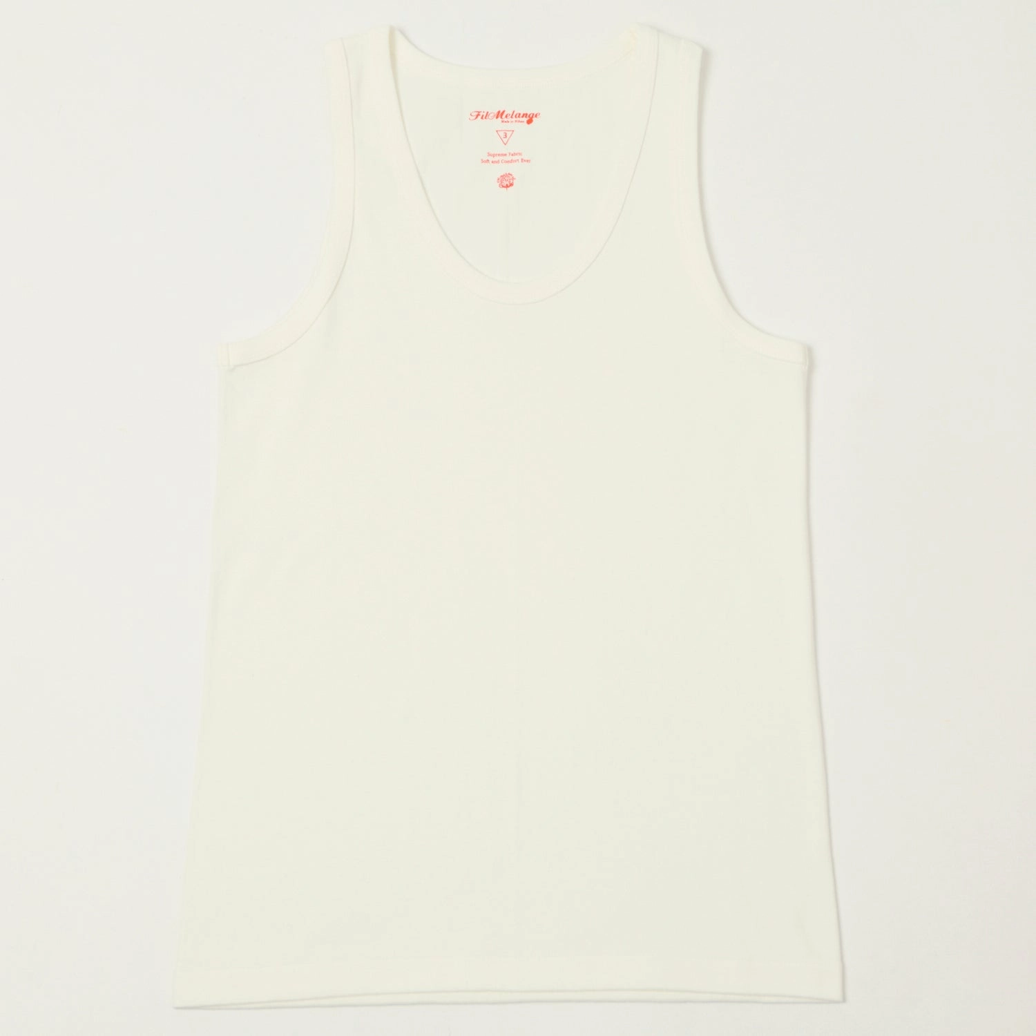 FilMelange 'Ryan' Organic Cotton Rib Vest - White Chic Look Anti Pill Surface
