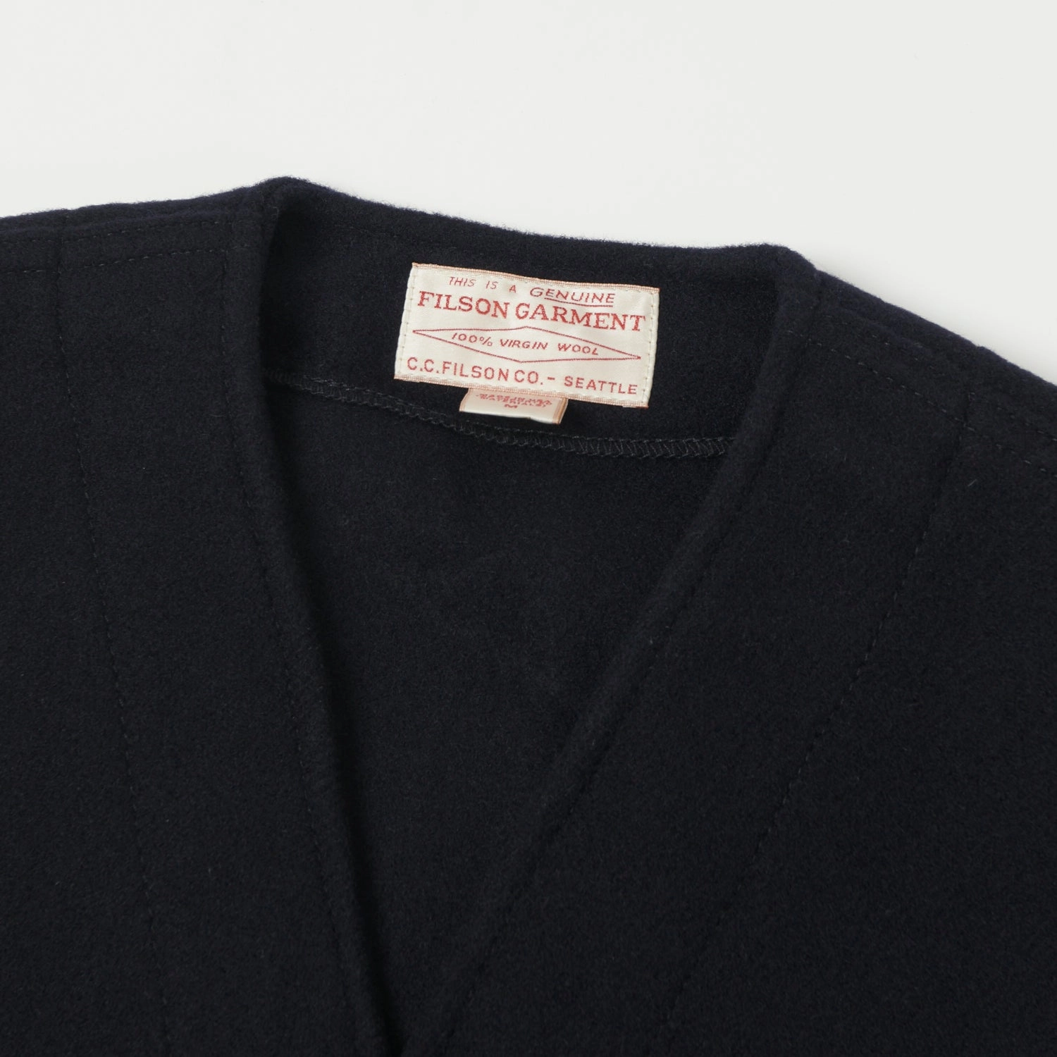 Filson Mackinaw Wool Vest - Dark Navy Tagless Neckline